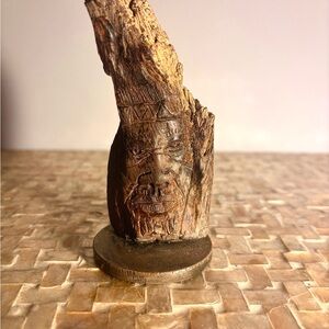 Decorative Hand Carved And Polished Wooden Tribal Figure Statue
